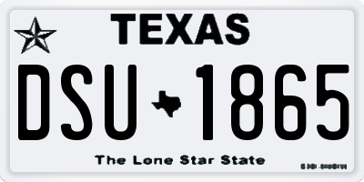 TX license plate DSU1865