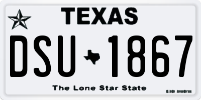 TX license plate DSU1867