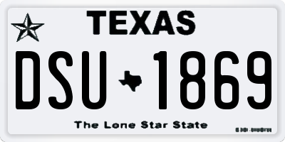TX license plate DSU1869