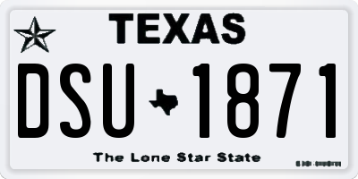 TX license plate DSU1871