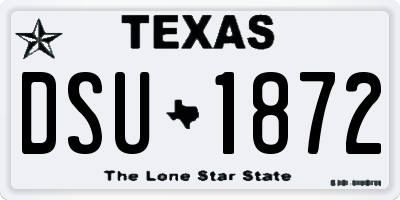 TX license plate DSU1872