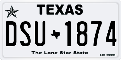 TX license plate DSU1874