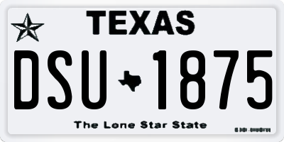TX license plate DSU1875