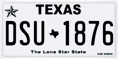 TX license plate DSU1876