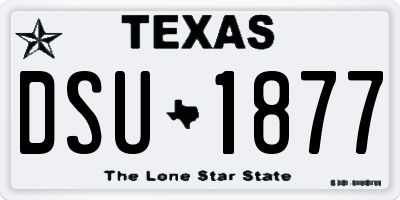 TX license plate DSU1877