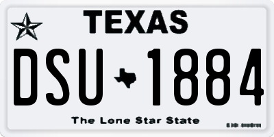 TX license plate DSU1884