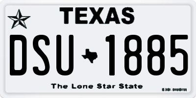 TX license plate DSU1885