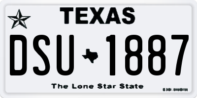 TX license plate DSU1887