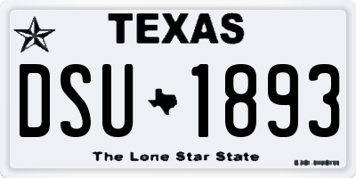 TX license plate DSU1893