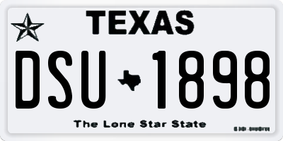 TX license plate DSU1898