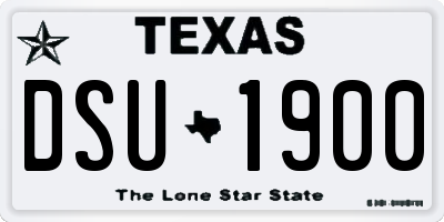 TX license plate DSU1900