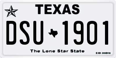 TX license plate DSU1901