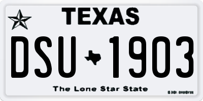 TX license plate DSU1903