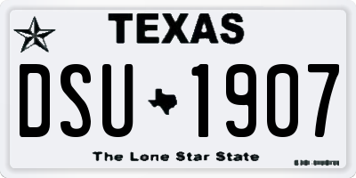 TX license plate DSU1907