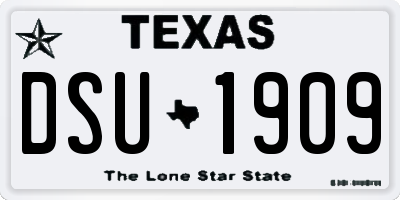 TX license plate DSU1909