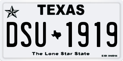 TX license plate DSU1919