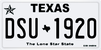TX license plate DSU1920