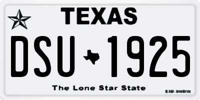 TX license plate DSU1925