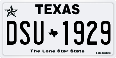 TX license plate DSU1929