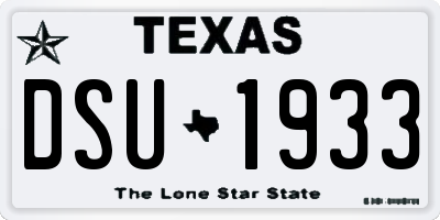 TX license plate DSU1933