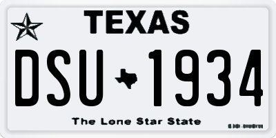 TX license plate DSU1934
