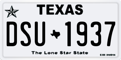 TX license plate DSU1937