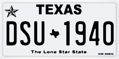 TX license plate DSU1940