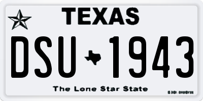 TX license plate DSU1943