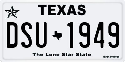 TX license plate DSU1949
