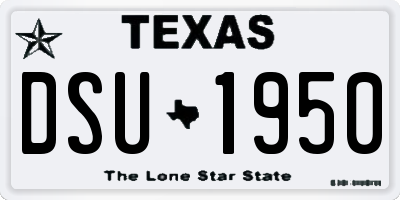 TX license plate DSU1950