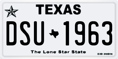 TX license plate DSU1963