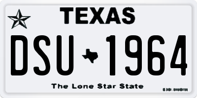 TX license plate DSU1964