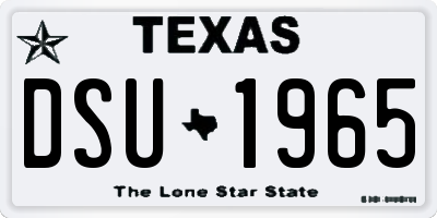 TX license plate DSU1965