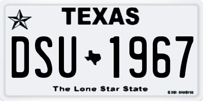 TX license plate DSU1967