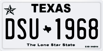 TX license plate DSU1968