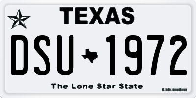 TX license plate DSU1972