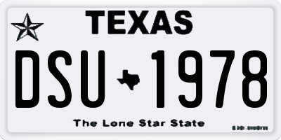 TX license plate DSU1978