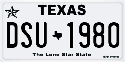 TX license plate DSU1980