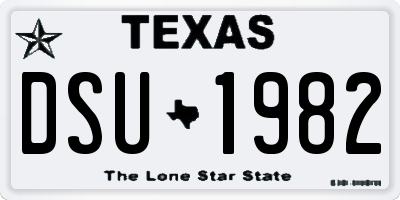 TX license plate DSU1982