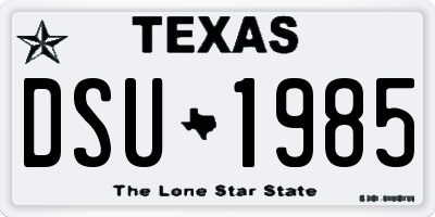 TX license plate DSU1985