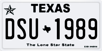 TX license plate DSU1989