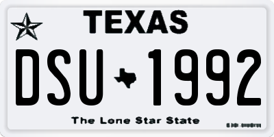TX license plate DSU1992