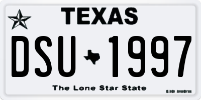 TX license plate DSU1997