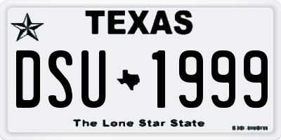 TX license plate DSU1999