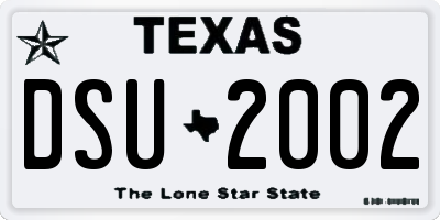 TX license plate DSU2002