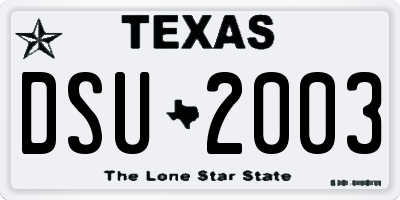 TX license plate DSU2003