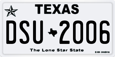 TX license plate DSU2006