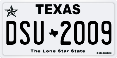 TX license plate DSU2009