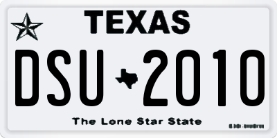 TX license plate DSU2010