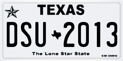 TX license plate DSU2013